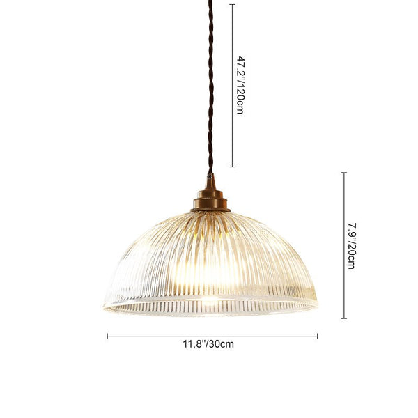 Thehouselights - Modern Farmhouse Glass Dome Pendant Light - Pendant - 38 cm. - 
