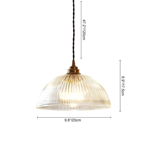 Thehouselights - Modern Farmhouse Glass Dome Pendant Light - Pendant - 38 cm. - 