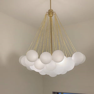 Thehouselights - Modern Hanging Glass Cluster Bubble Chandelier Light - Chandelier - 19 Bubbles - Gold