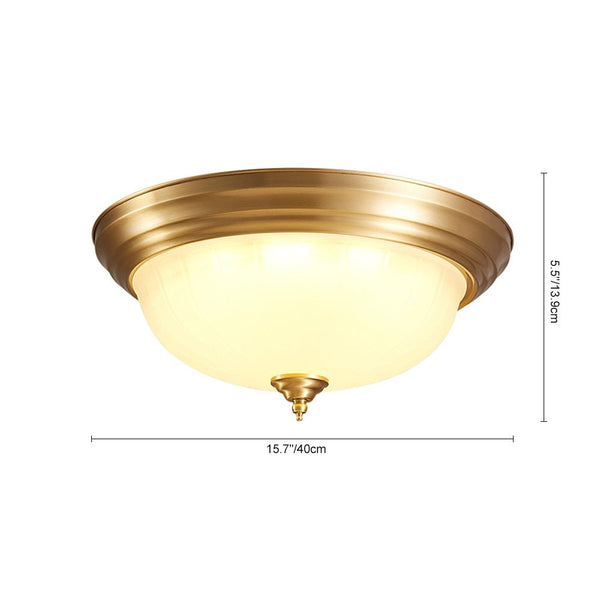 Thehouselights - Modern LED Bowl Flush Mount - Ceiling Light - Brass - 