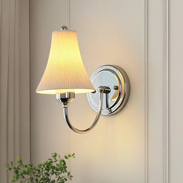 Thehouselights-Modern LED Cone Shade Wall Sconce-Wall Lights-Chrome-