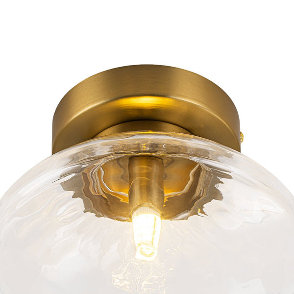 Thehouselights - Modern Oval Water Glass Flush Mount Ceiling - Ceiling Light - Brass - 