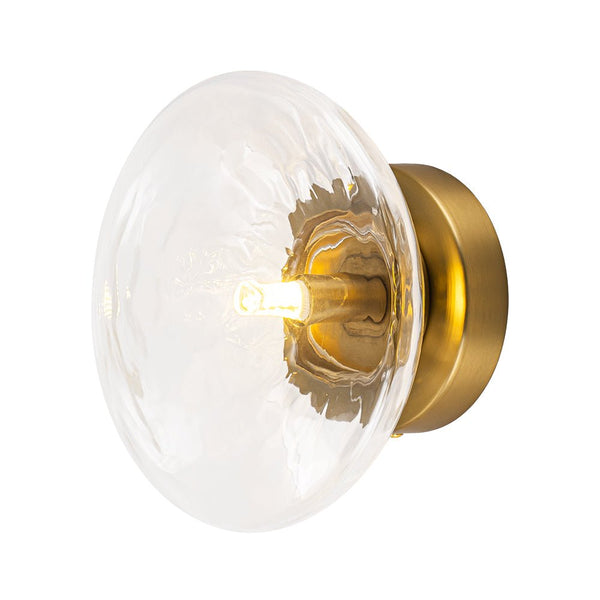 Thehouselights - Modern Oval Water Glass Flush Mount Ceiling - Ceiling Light - Brass - 
