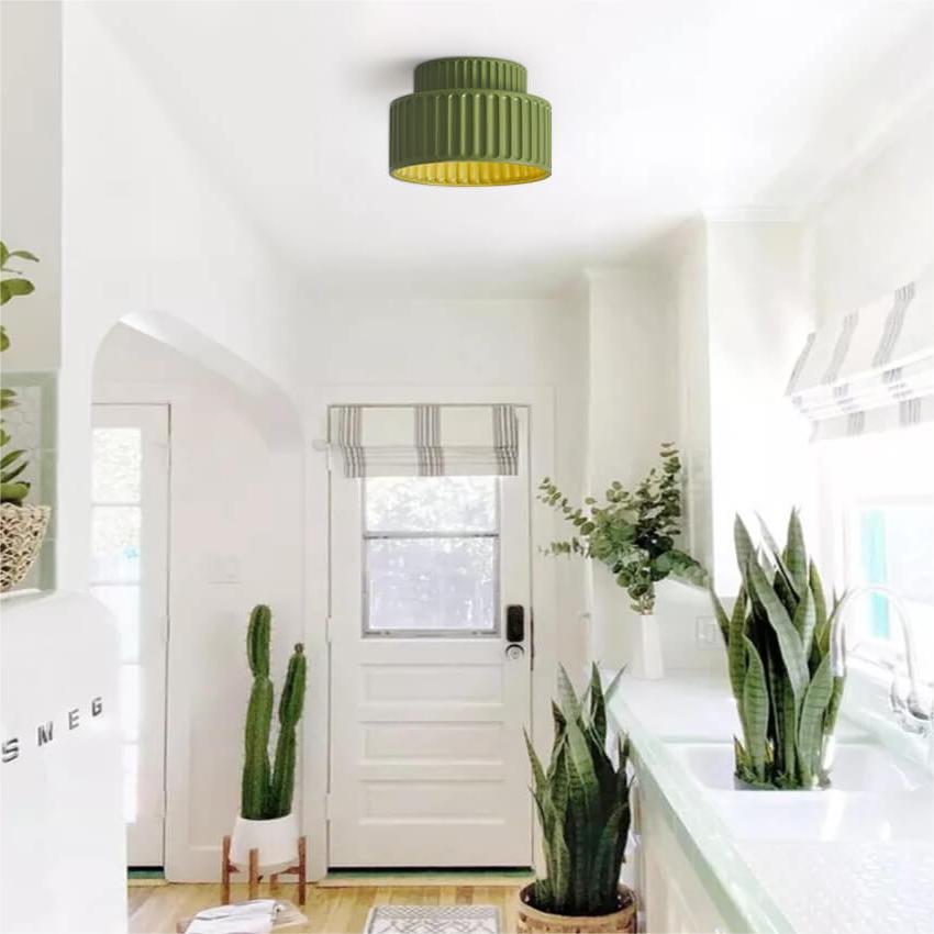 Dimmbare 2-lagige Deckenleuchte in Nordic Cream für den Flur