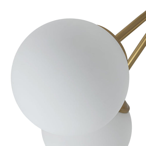 Thehouselights - Opal Glass Sputnik Bubble Semi Flush Chandelier - Chandelier - Black - 6 - Light