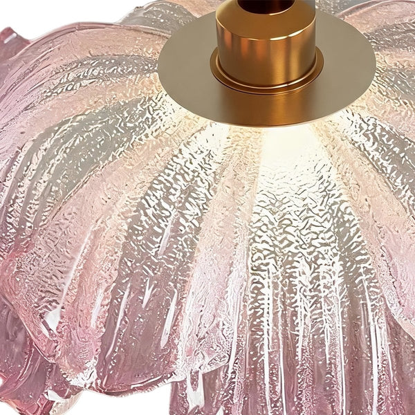 Thehouselights-Pink Floral Glass LED Pendant Lighting-Pendant-1-Light-