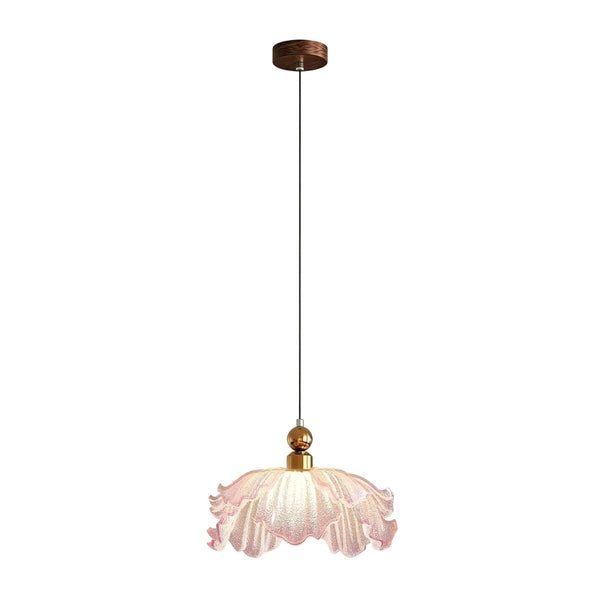 Thehouselights-Pink Floral Glass LED Pendant Lighting-Pendant-1-Light-
