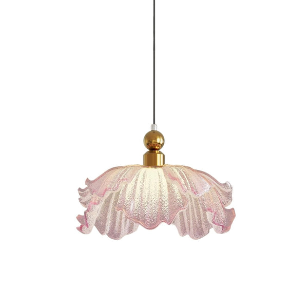 Thehouselights-Pink Floral Glass LED Pendant Lighting-Pendant-1-Light-