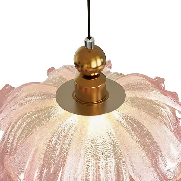 Thehouselights-Pink Floral Glass LED Pendant Lighting-Pendant-1-Light-