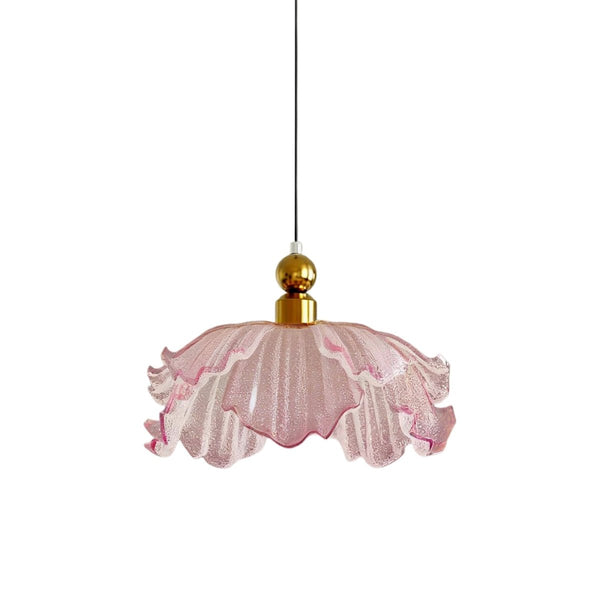 Thehouselights-Pink Floral Glass LED Pendant Lighting-Pendant-1-Light-