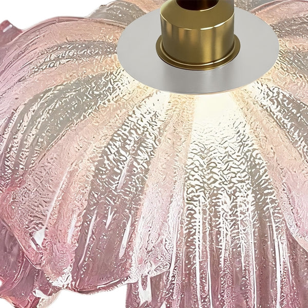 Thehouselights-Pink Floral Glass Pendant Lighting-Pendant-1-Light-