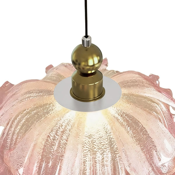 Thehouselights-Pink Floral Glass Pendant Lighting-Pendant-1-Light-