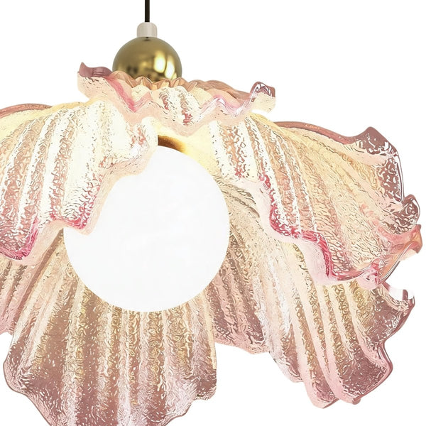Thehouselights-Pink Floral Glass Pendant Lighting-Pendant-1-Light-