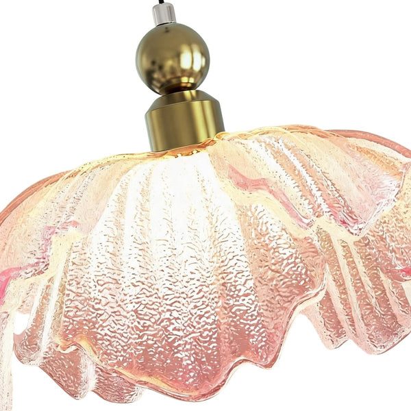 Thehouselights-Pink Floral Glass Pendant Lighting-Pendant-1-Light-