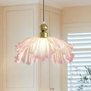Thehouselights-Pink Floral Glass Pendant Lighting-Pendant-1-Light-