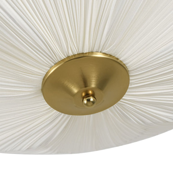 Thehouselights-Pleated Fabric Shade Flower Semi Flush Mount-Ceiling Light-3-Light-