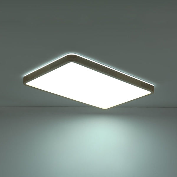 Thehouselights - Rectangle Dimmable LED Wooden Flush Mount Ceiling - Flush Mount - Wooden - 