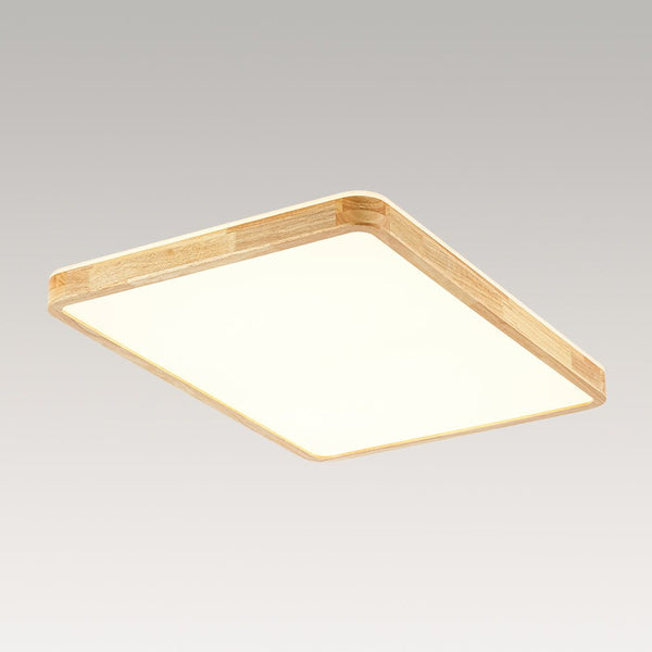Thehouselights - Rectangle Dimmable LED Wooden Flush Mount Ceiling - Flush Mount - Wooden - 