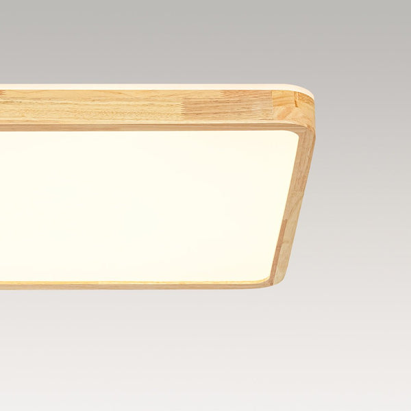 Thehouselights - Rectangle Dimmable LED Wooden Flush Mount Ceiling - Flush Mount - Wooden - 