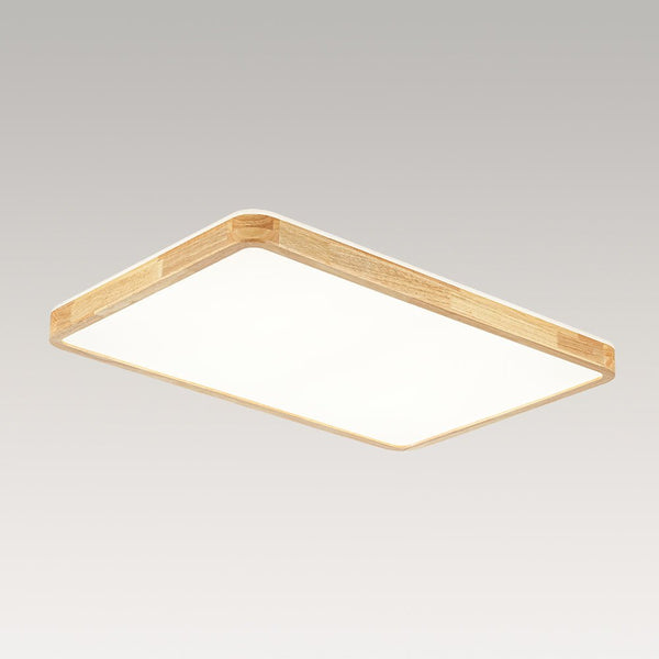 Thehouselights - Rectangle Dimmable LED Wooden Flush Mount Ceiling - Flush Mount - Wooden - 