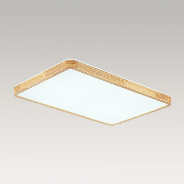 Thehouselights - Rectangle Dimmable LED Wooden Flush Mount Ceiling - Flush Mount - Wooden - 