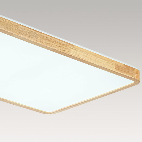 Thehouselights - Rectangle Dimmable LED Wooden Flush Mount Ceiling - Flush Mount - Wooden - 