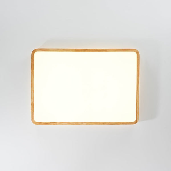 Thehouselights - Rectangle Dimmable LED Wooden Flush Mount Ceiling - Flush Mount - Wooden - 