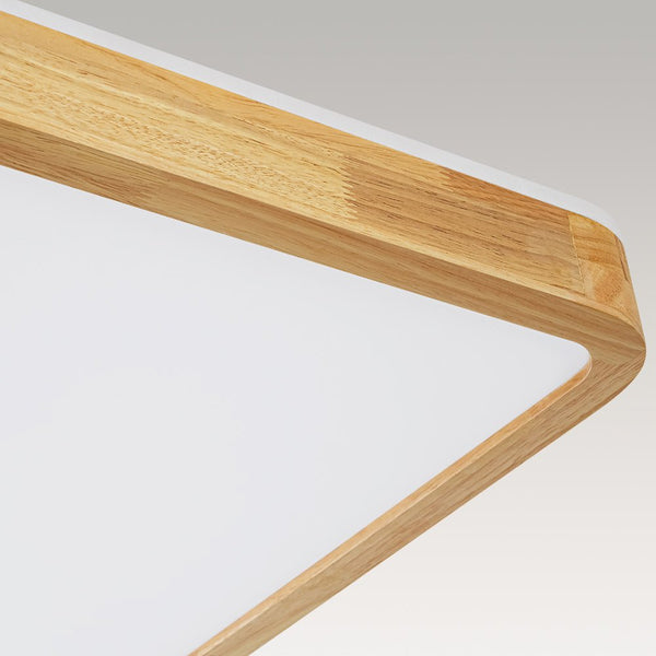 Thehouselights - Rectangle Dimmable LED Wooden Flush Mount Ceiling - Flush Mount - Wooden - 