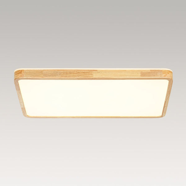 Thehouselights - Rectangle Dimmable LED Wooden Flush Mount Ceiling - Flush Mount - Wooden - 