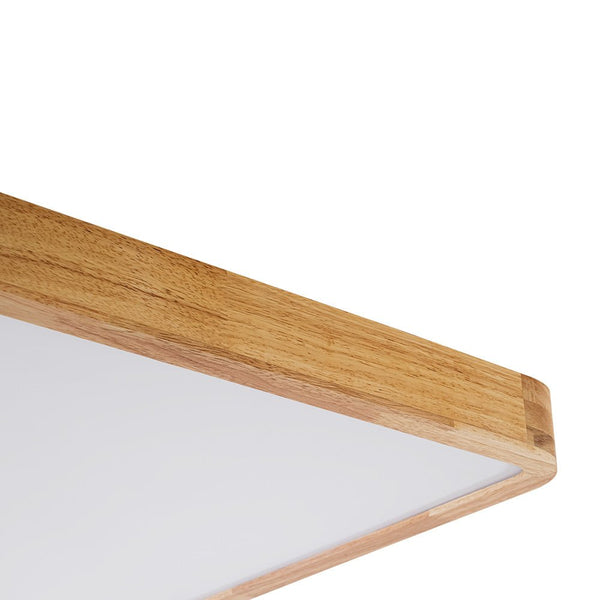 Thehouselights - Rectangle Wooden LED Flush Mount Ceiling Light - Flush Mount - 6000K (Cool White) - 