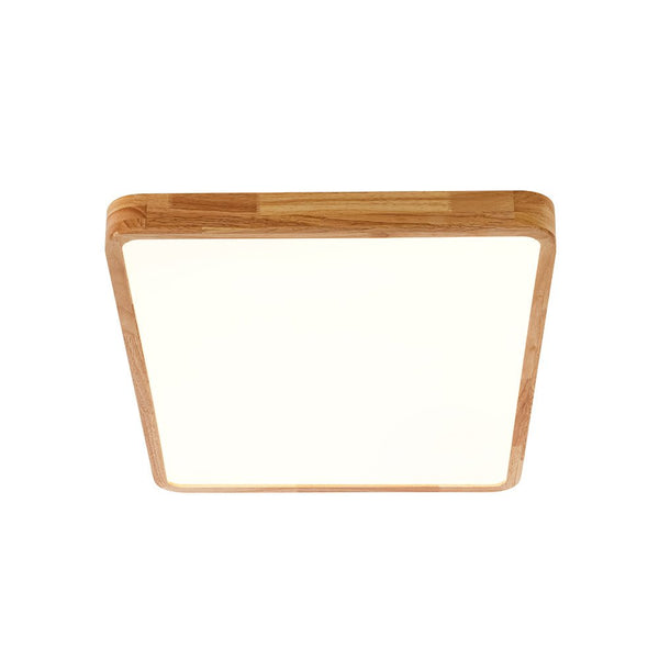 Thehouselights - Rectangle Wooden LED Flush Mount Ceiling Light - Flush Mount - 6000K (Cool White) - 
