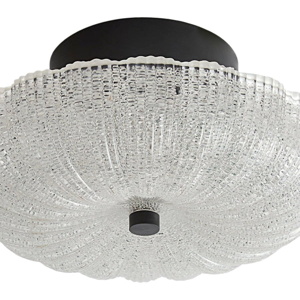 Thehouselights-Scalloped Glass LED Semi Flush Mount-Flush Mount-Brass-