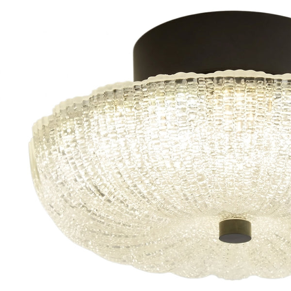 Thehouselights-Scalloped Glass LED Semi Flush Mount-Flush Mount-Brass-