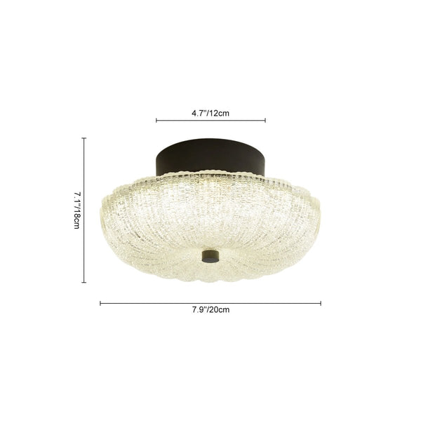 Thehouselights-Scalloped Glass LED Semi Flush Mount-Flush Mount-Brass-