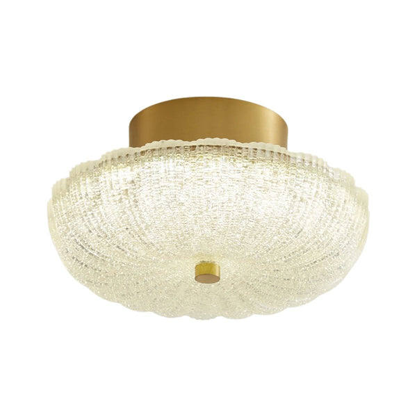 Thehouselights-Scalloped Glass LED Semi Flush Mount-Flush Mount-Brass-