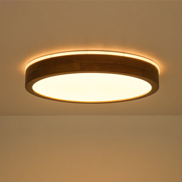 Thehouselights-Scandinavian LED Dimmable Walnut Flush Mount Light-Flush Mount-40 cm.-