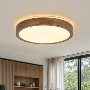 Thehouselights-Scandinavian LED Dimmable Walnut Flush Mount Light-Flush Mount-40 cm.-