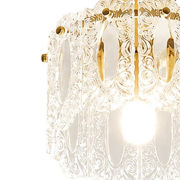 Thehouselights-Sculpture Glass LED Semi Flush Mount-Flush Mount-Brass-