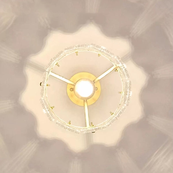 Thehouselights-Sculpture Glass LED Semi Flush Mount-Flush Mount-Brass-