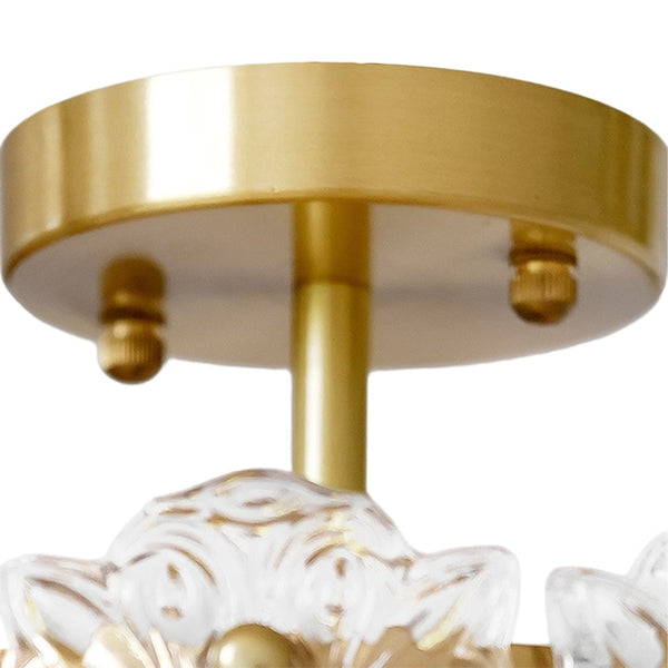 Thehouselights-Sculpture Glass LED Semi Flush Mount-Flush Mount-Brass-