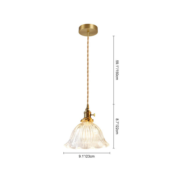 Thehouselights - Stylish Flower Strip Glass Pendant Light - Pendant - Clear - 