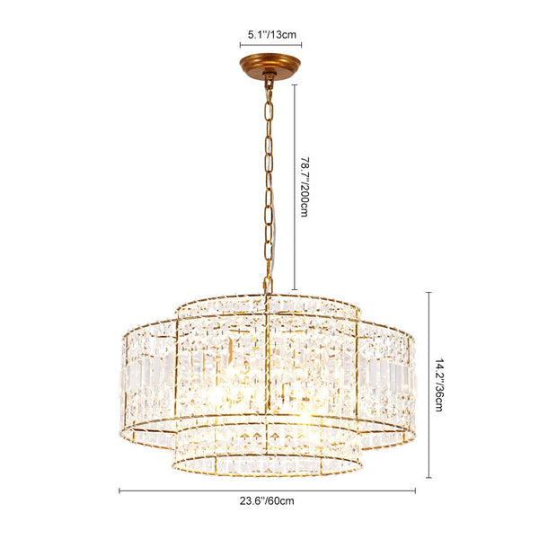 Thehouselights - Two - Tier Crystal Chandelier - Chandelier - 5 - Light - 