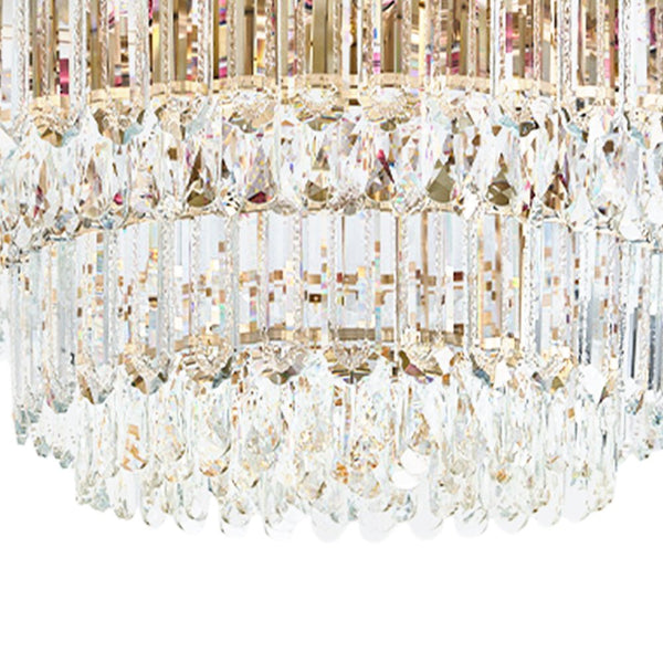 Thehouselights - Two - tier Crystal Glass Chandelier Raindrop Flush Mount Ceiling - Ceiling Light - 80 cm. - 