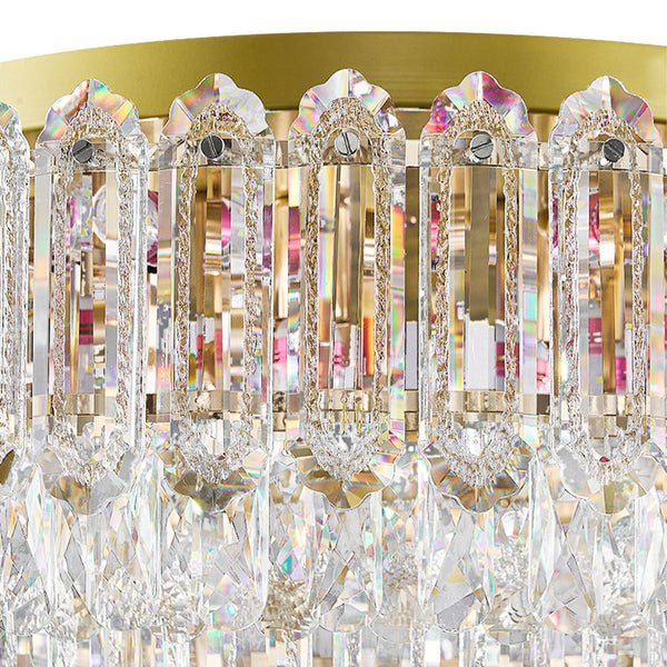 Thehouselights - Two - tier Crystal Glass Chandelier Raindrop Flush Mount Ceiling - Ceiling Light - 80 cm. - 