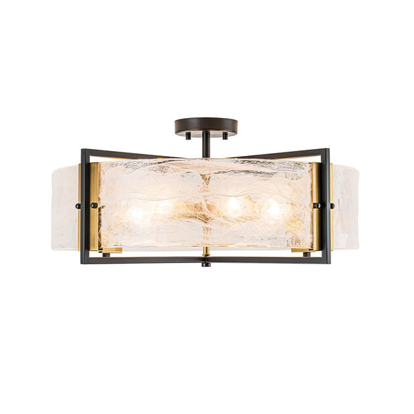 Thehouselights - White Cloud Glass Semi Flush Mount - Ceiling Light - 6 - Light - 