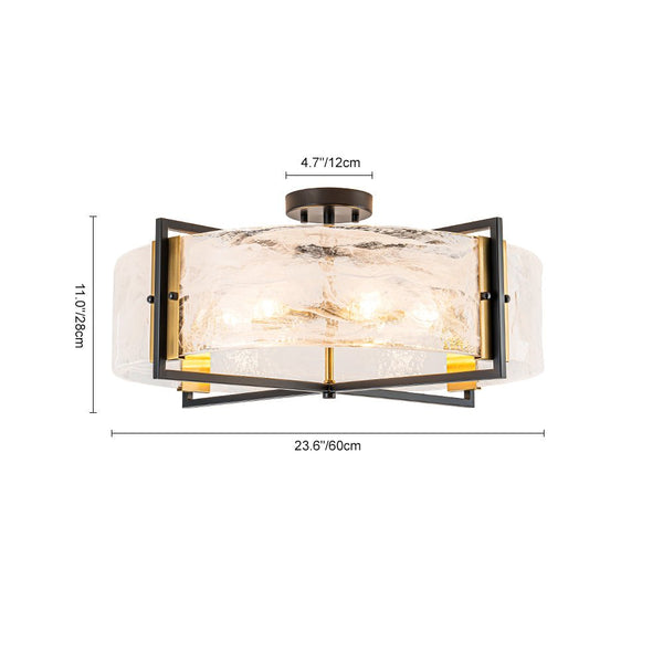 Thehouselights - White Cloud Glass Semi Flush Mount - Ceiling Light - 6 - Light - 