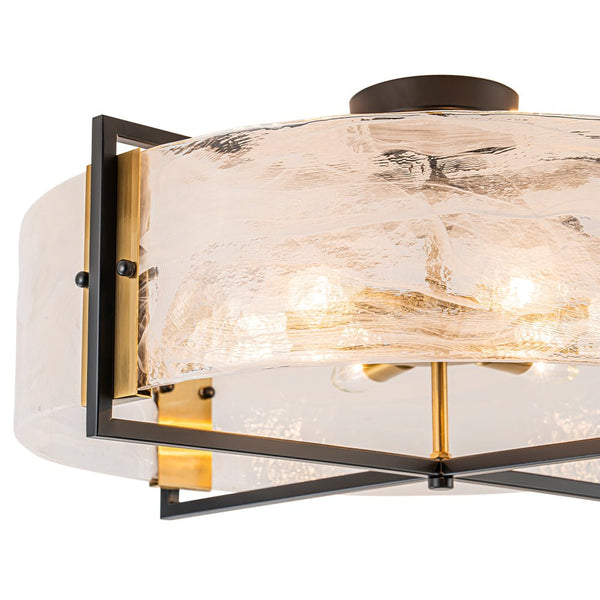 Thehouselights - White Cloud Glass Semi Flush Mount - Ceiling Light - 6 - Light - 