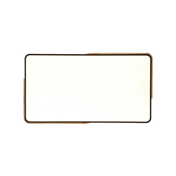 Thehouselights - Wooden Rectangle Dimmable LED Flush Mount Ceiling Light - Flush Mount - White - 