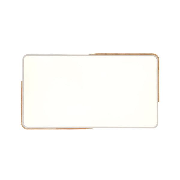 Thehouselights - Wooden Rectangle Dimmable LED Flush Mount Ceiling Light - Flush Mount - White - 