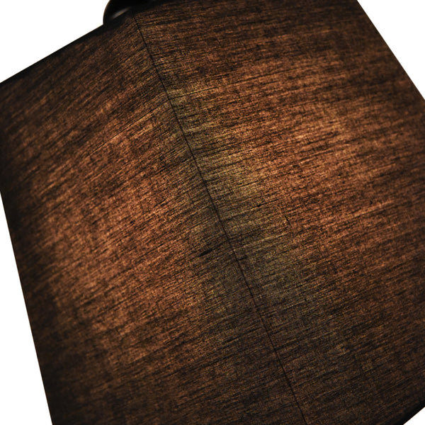 1-Light Single Flax Textured Black Cylinder Pendant Light - Thehouselights